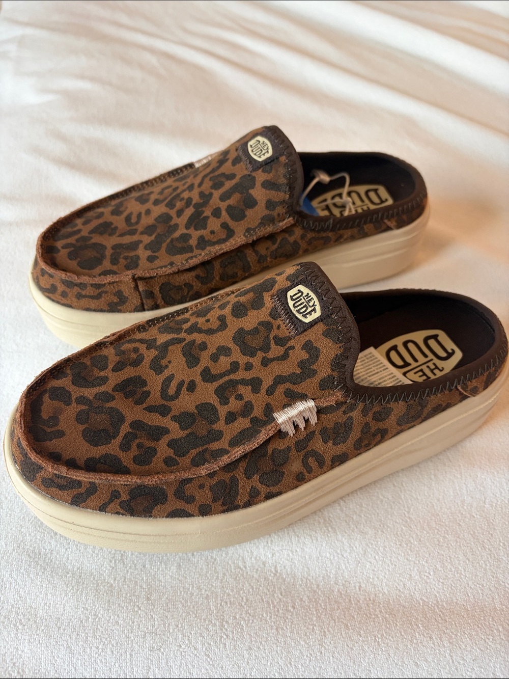 Hey dude women’s Austin lift classic mule brown leopard size 6